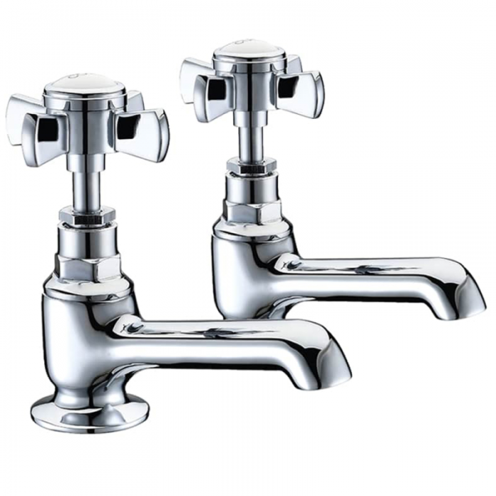 Wisley Traditional Bath Pillar Taps (Pair)